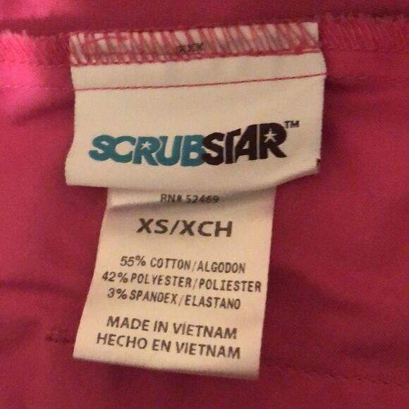 Scrubstar XS Pink with Black Details Scrub Uniform Pants - Picture 9 of 12